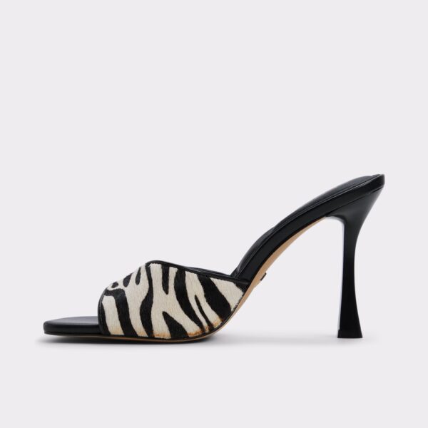 Evadalia White/Black Women's Heeled mules - 画像 (3)