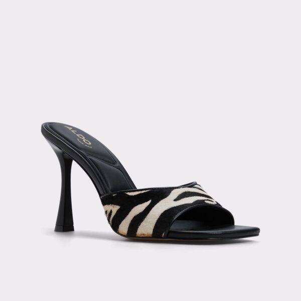 Evadalia White/Black Women's Heeled mules - 画像 (4)