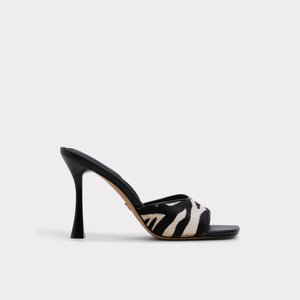 Evadalia White/Black Women's Heeled mules