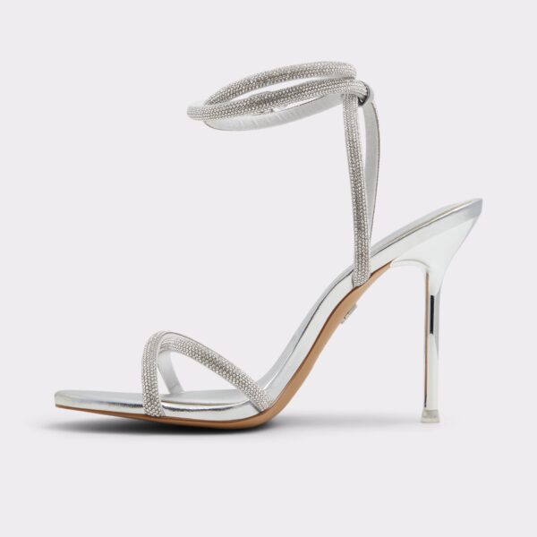 Manaelden Silver Women's Heeled Sandals - 画像 (4)