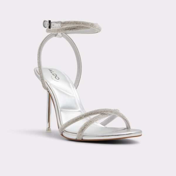 Manaelden Silver Women's Heeled Sandals - 画像 (5)