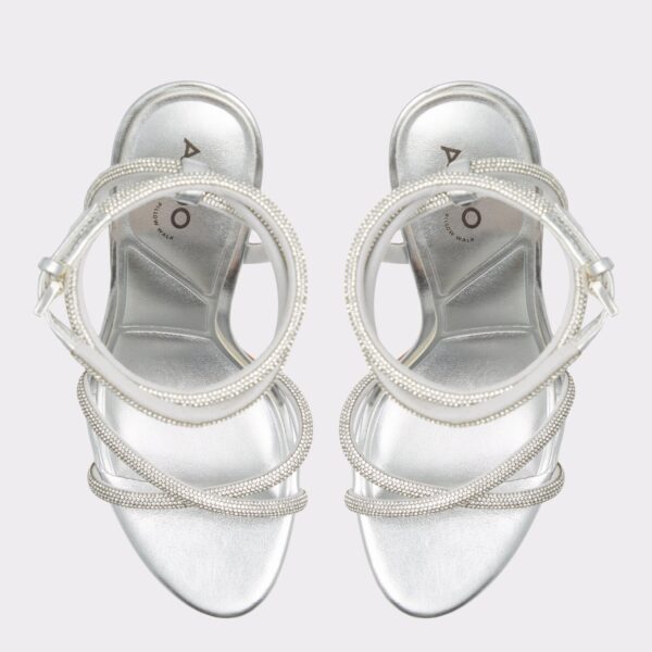 Manaelden Silver Women's Heeled Sandals - 画像 (7)